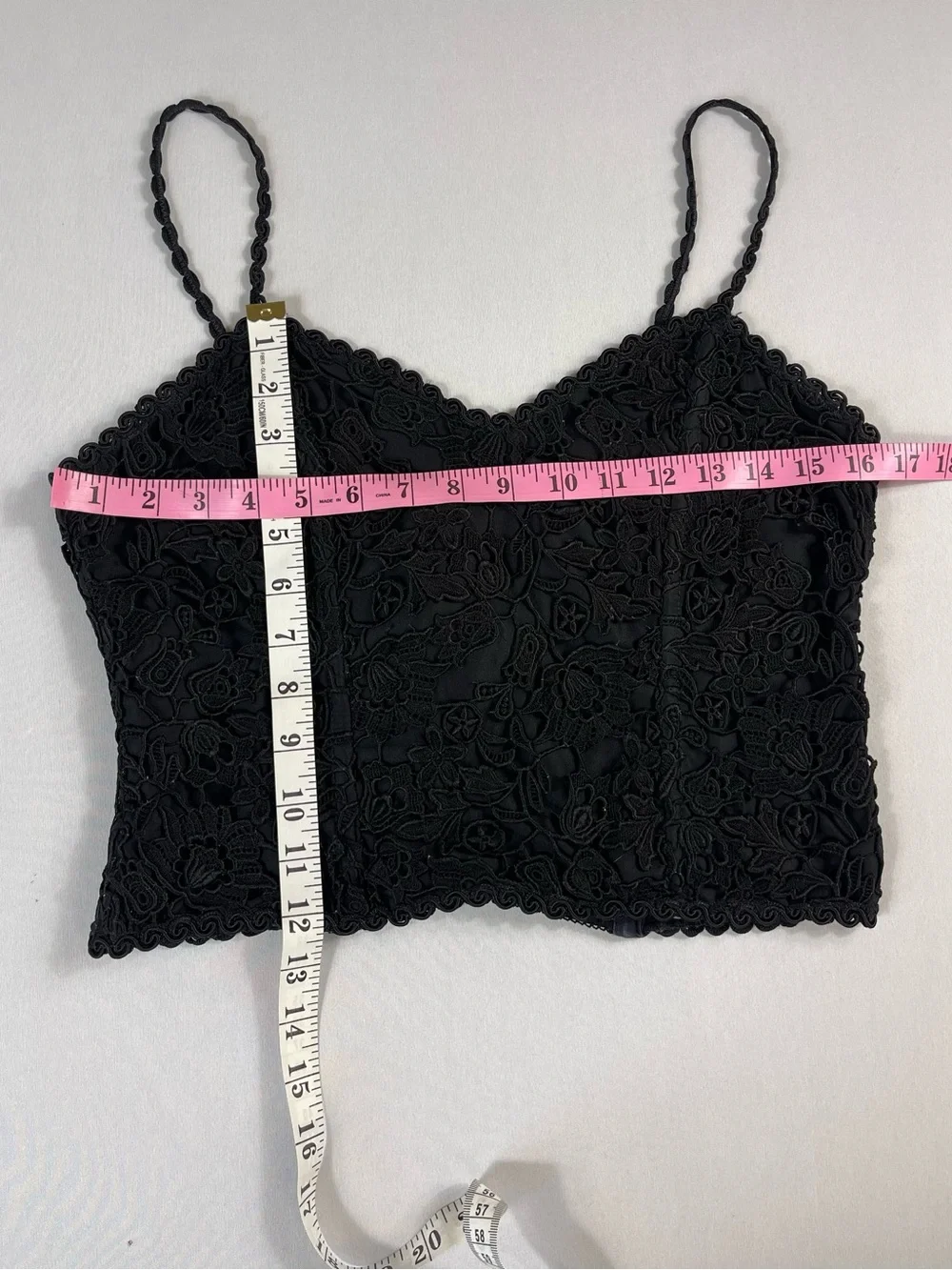 Vintage Neiman Marcus Jonquil by Diane Samandi Black Lace Crop Top Bralette M